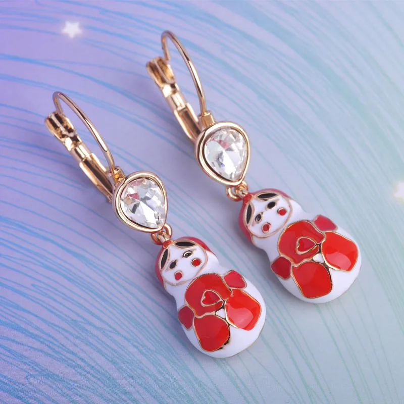 Горячая Распродажа Русская Матрешка серьги подвески для женщин девушек эмаль