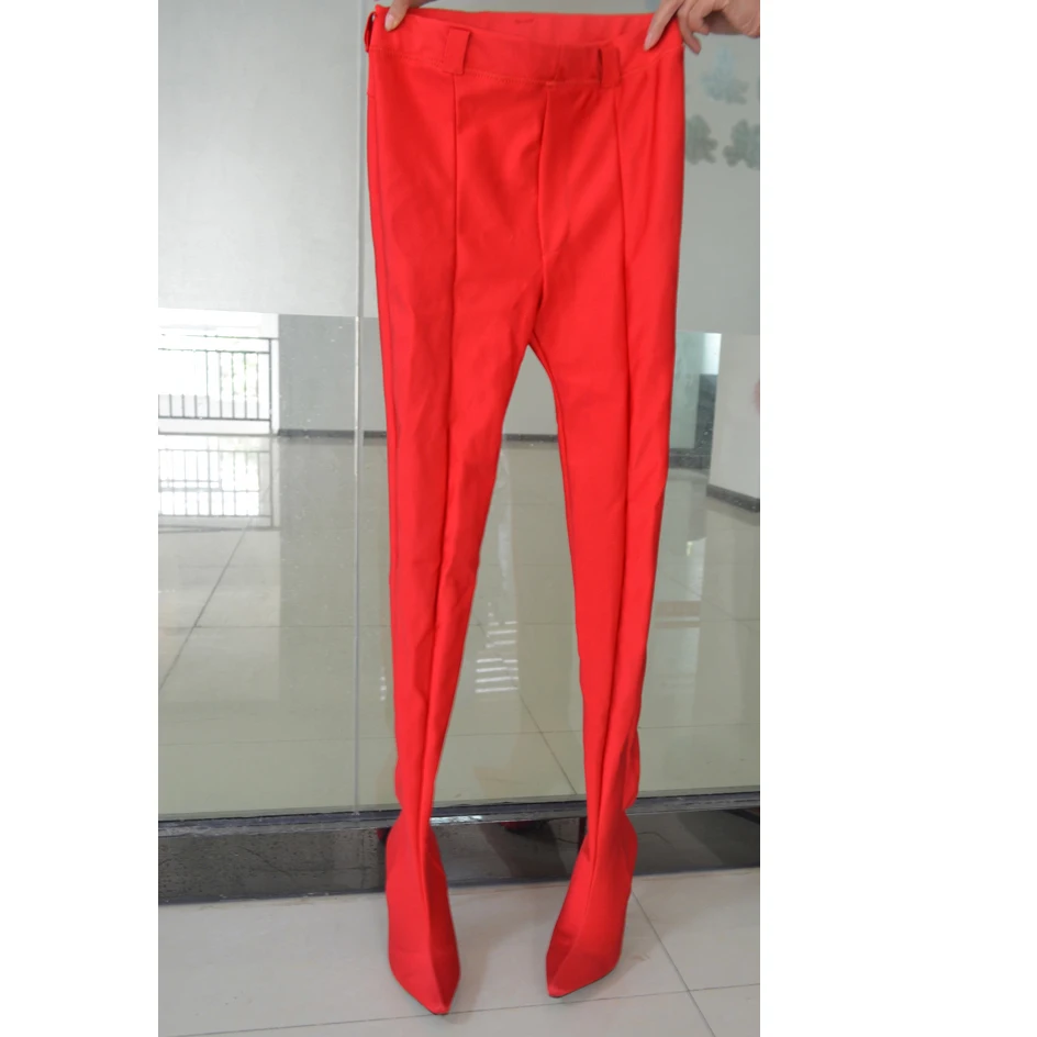 Luchfive/пикантная обувь брюки из эластичной ткани облегающие высокие сапоги для