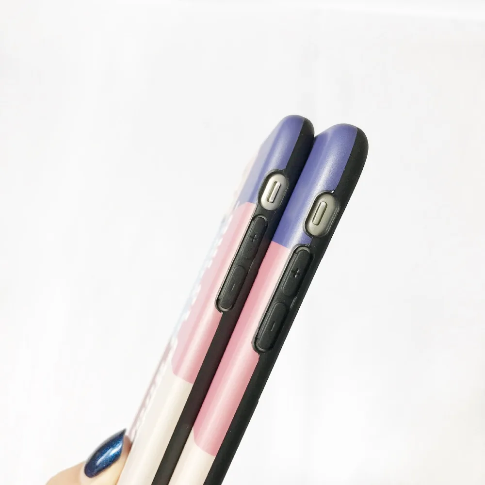 Simple English Letters Phone Case For IPhone XS Max XR Various Color Stitching Shell for 6 7 8 Plus Soft TPU Cover Coque |