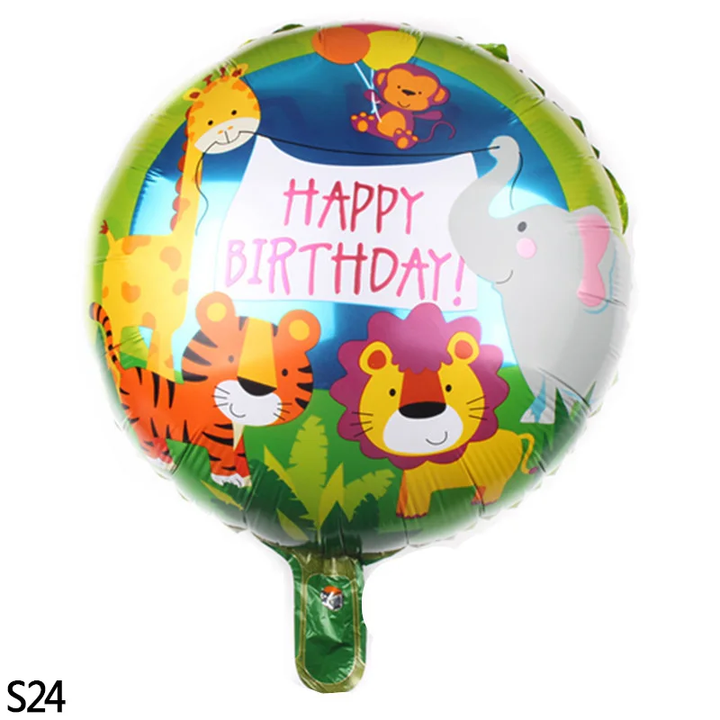 S24 18 дюймов Globos фольгированные шары «С Днем Рождения» детский душ надувные игрушки баллон из гелий круглый воздушный шар для детской вечеринки - Цвет: S24