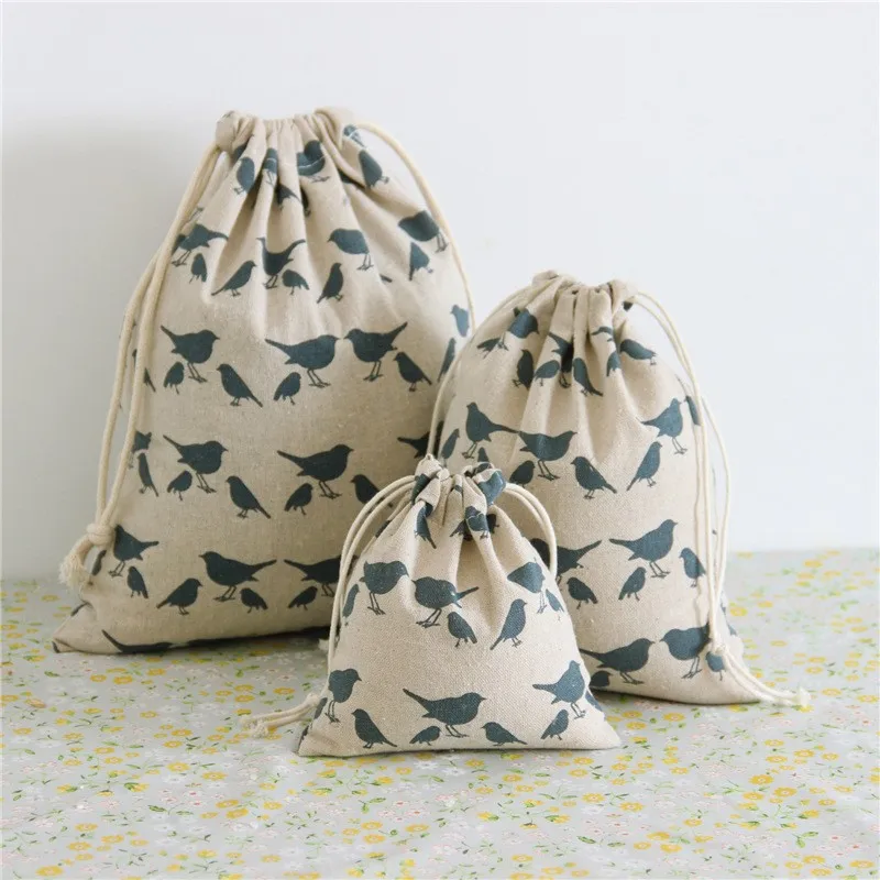 Сумка YILE из хлопка и льна с рисунком голубей на выбор|sorting bags|bag travelstorage travel bag |