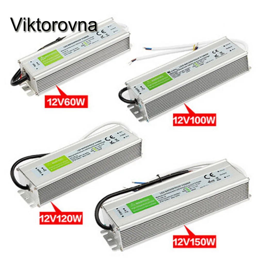 Viktorovna AC 110V 220V к DC12V 10 W 150 Водонепроницаемый ip67 трансформатор адаптер питания