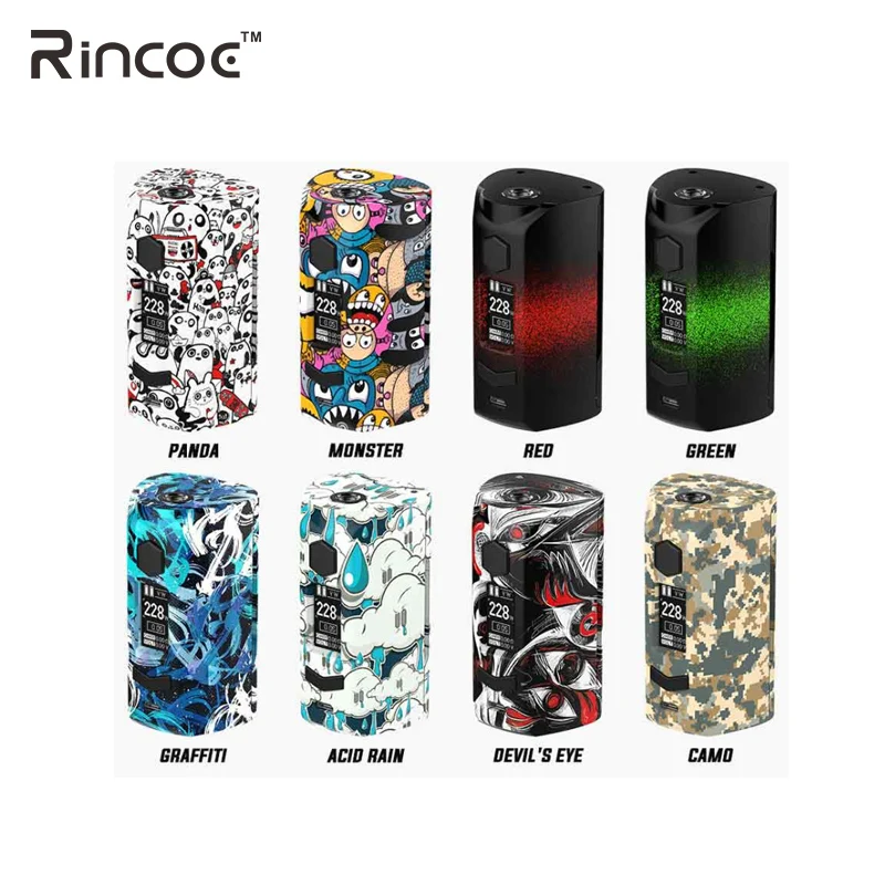 Rincoe Manto S 228w мод оригинальные электронные сигареты Двойной 18650 батарея Vape