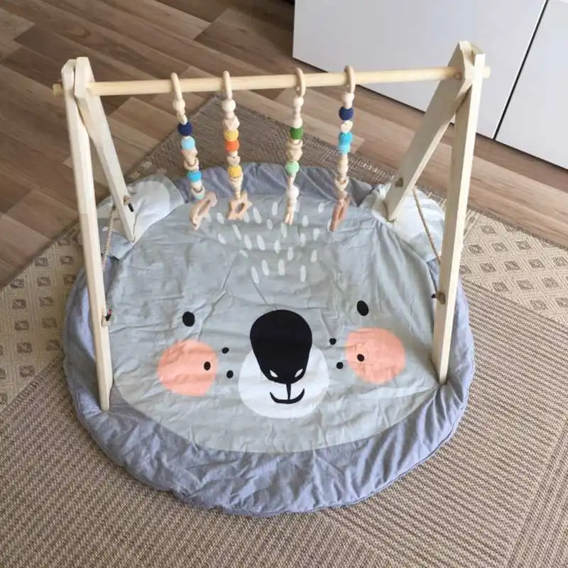 90 см детский игровой коврик Круглый хлопковый ковер мультяшный кролик коала