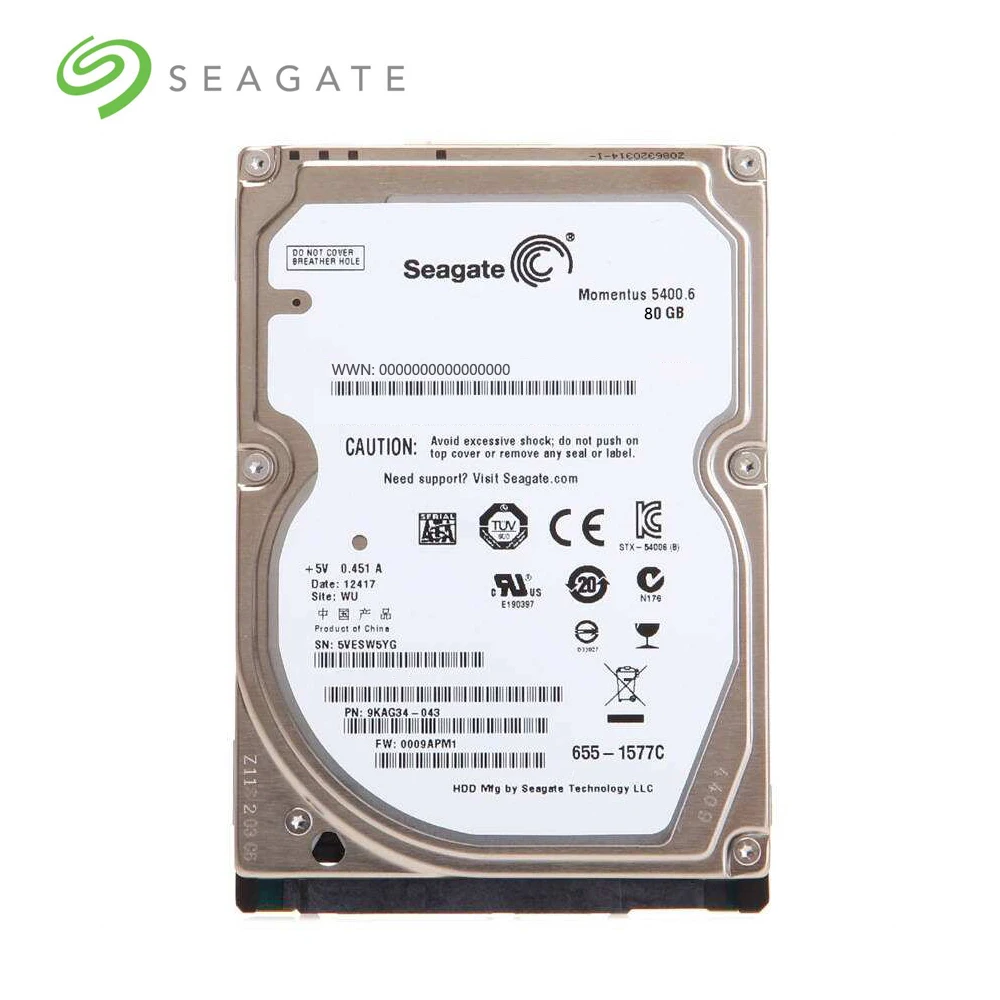 Ноутбук Seagate Brand 2 5 &quot80GB SATA 1 ГБ/сек. внутренний жесткий диск Мб/8 Мб 5400 об/мин |