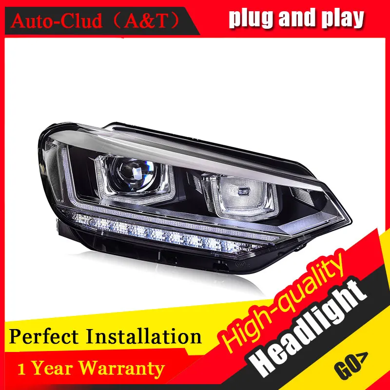Автомобильный Clud автомобильный Стайлинг для VW Touran фары 2016 передняя фара led DRL
