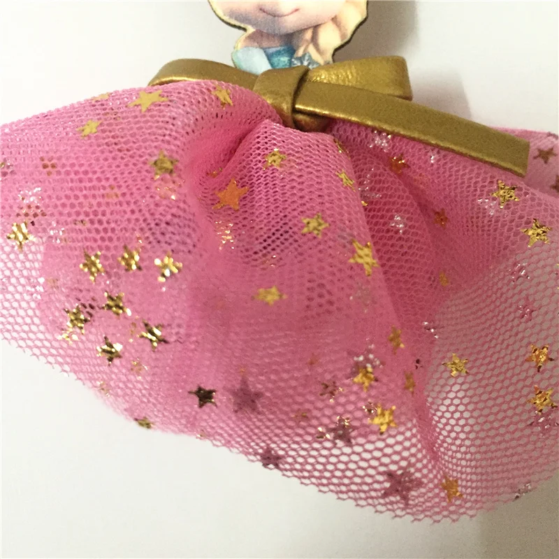 4 шт. Принцесса Эльза яркие детские кружевные заколки для волос с бантом подарок