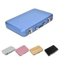 mini aluminium password mini storage box credit card holder briefcase business card case id holders