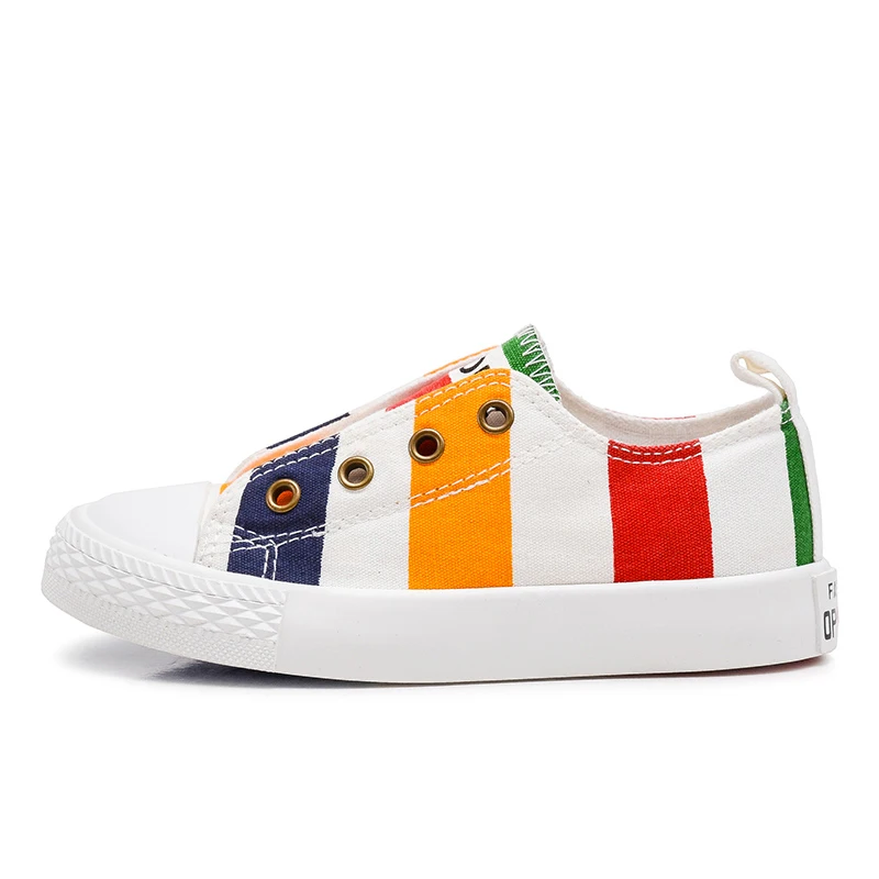 OPOEE 2019 Children canvas shoes boy blue striped girl color breathable board | Детская одежда и обувь