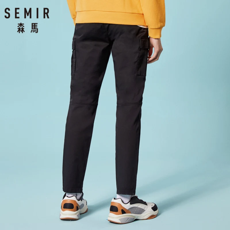 Мужские брюки-карго из мягкого хлопка SEMIR узкие брюки с карманами на молнии