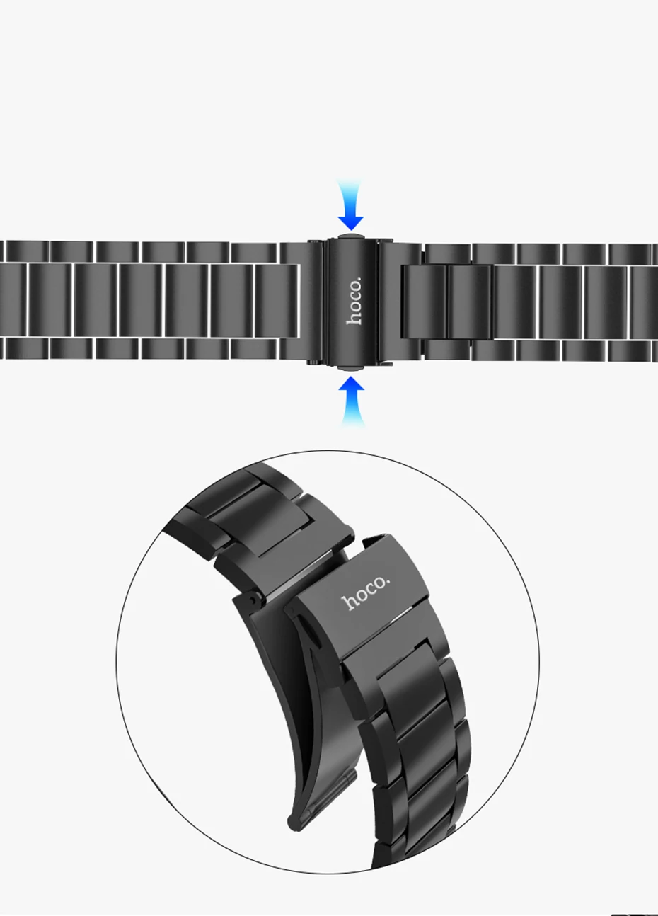 HOCO Ремешок из нержавеющей стали для Apple Watch 5 Band 40mm 44mm Металлические звенья Браслет Умный ремешок для часов для iWatch Series 5 4 3 2 1