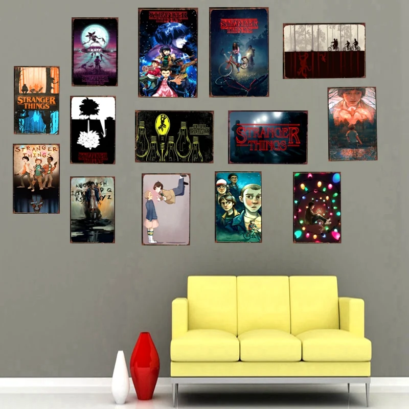 

Stranger Things Movie Metal Tin Sign Vintage Wall Pub Cafe Shop Home Kids Room Decor Art Poster Cuadros DU-1354