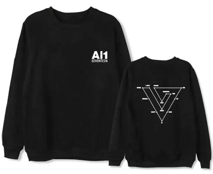 

Демисезонный альбом seventeen al1, тонкий свитшот с круглым вырезом и надписью всех участников для kpop seventeen пуловеры фанатов, толстовки