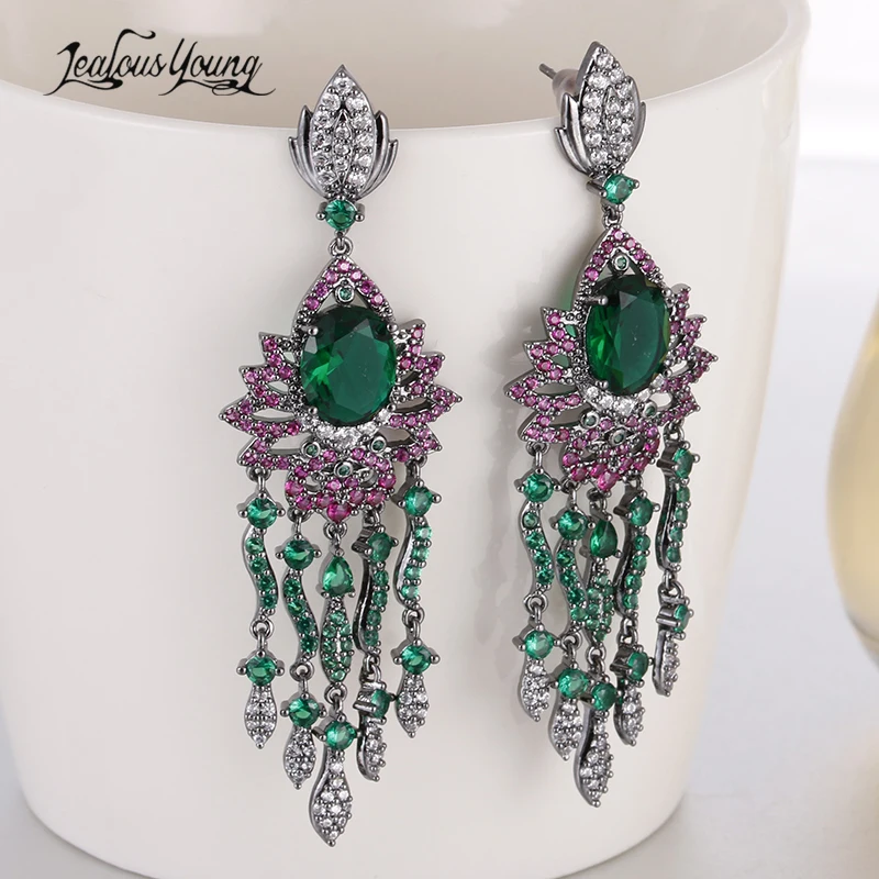 Серьги подвески в этническом стиле женские длинные висячие серьги с кисточками и