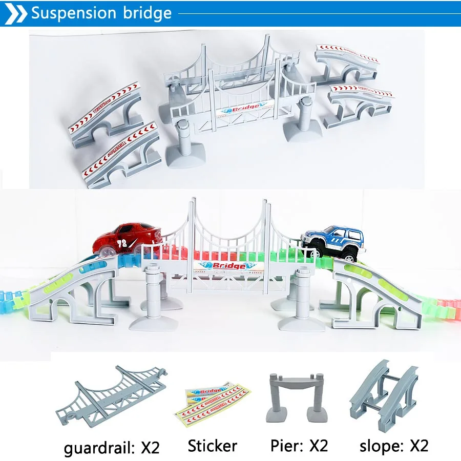 bridge 1 set Deluxe создать дорогу с лифтом 15 футов гибкая дорога, умственное стимулирование и использует тактильные помолвки полностью настраиваемые - Цвет: bridge 1 set