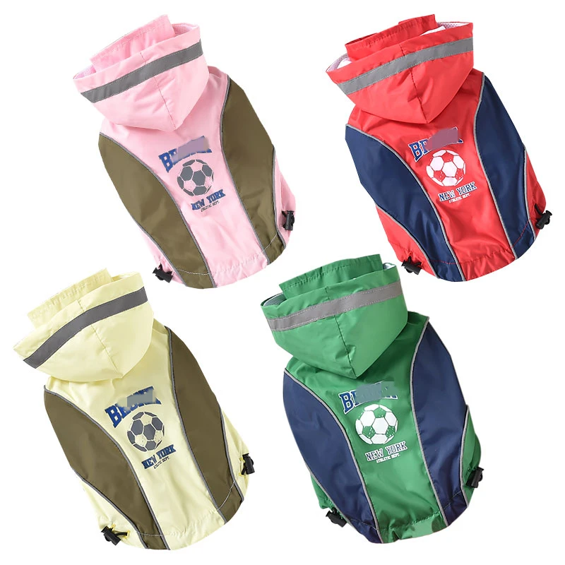 Спортивный Футбольный дождевик для собак куртка шапка можно снять домашних