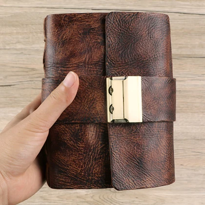 A6 Vintage A7/A6/A5/A4 Notebooks Journals Planner Agenda Diary Book with Password Lock Office School Supplies Creative Stationery - Цвет: A6