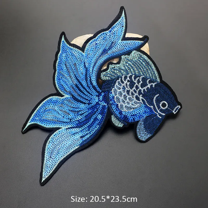 Flower Bird Butterfly Goldfish Embroidered Patches For Clothing DIY Stripes Applique Clothes Stickers Iron On Patches Badges