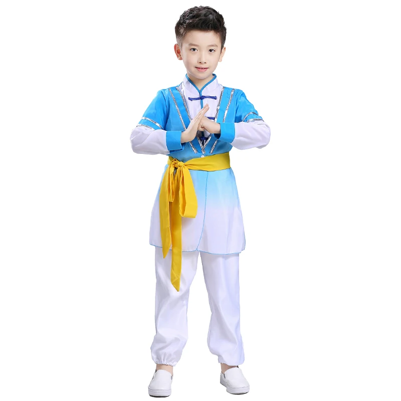 Китайская традиционная одежда для мальчиков Tae Kwon Do Kids Wushu Boy униформа китайского
