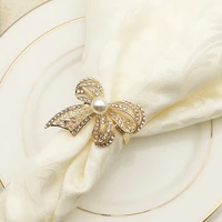 10pcslot high grade napkin ring western tableware diamond rhinestone butterfly knot wedding napkin ring desktop decoration