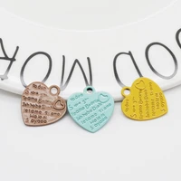 10pcspack fashion heart shape jewelry finding pendants spray paint love heart letters charms jewelry accessories