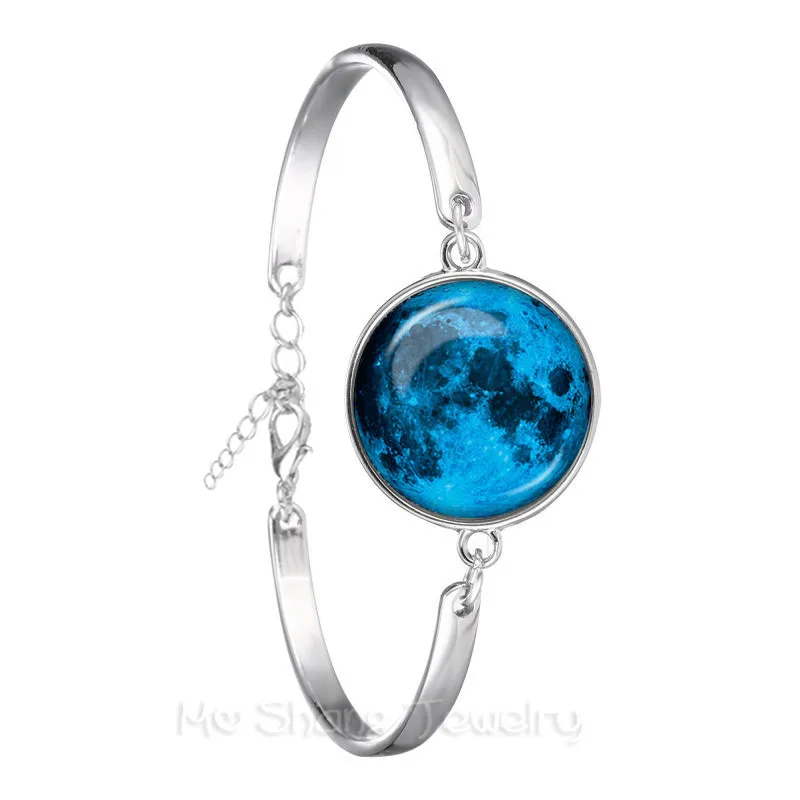 2018 New Fashion Galaxy Bracelet Men Women Universe Outer Space Nebula Charms Silver Plated Bangle Best Gift | Украшения и