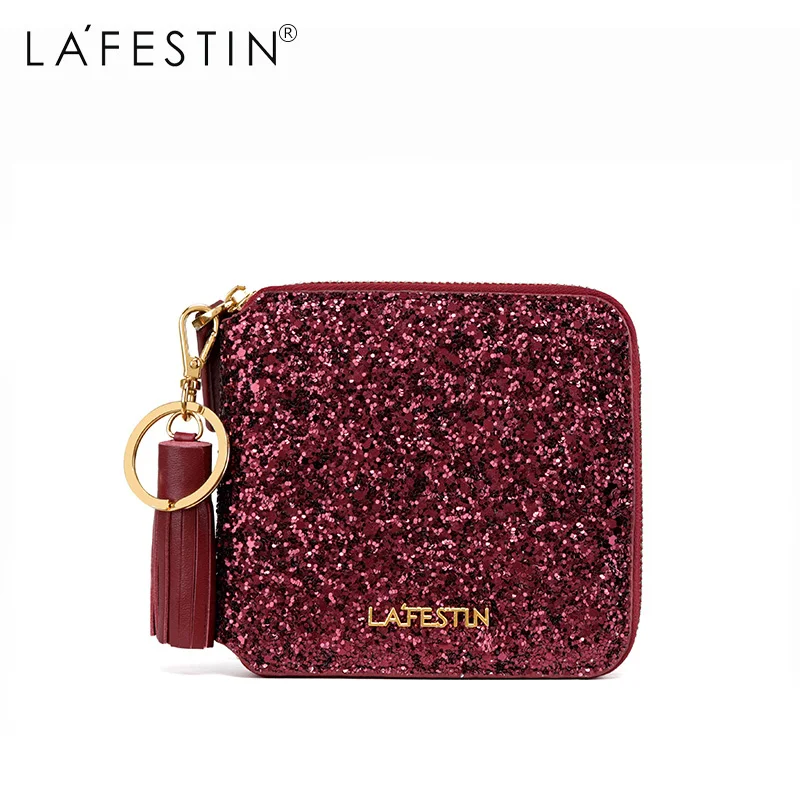 Lafestin брендовый кошелек, новинка, блестящий кошелек с блестками, роскошный модный кошелек с блестками для монет, Дамский кредитный держатель для карт, женский кошелек