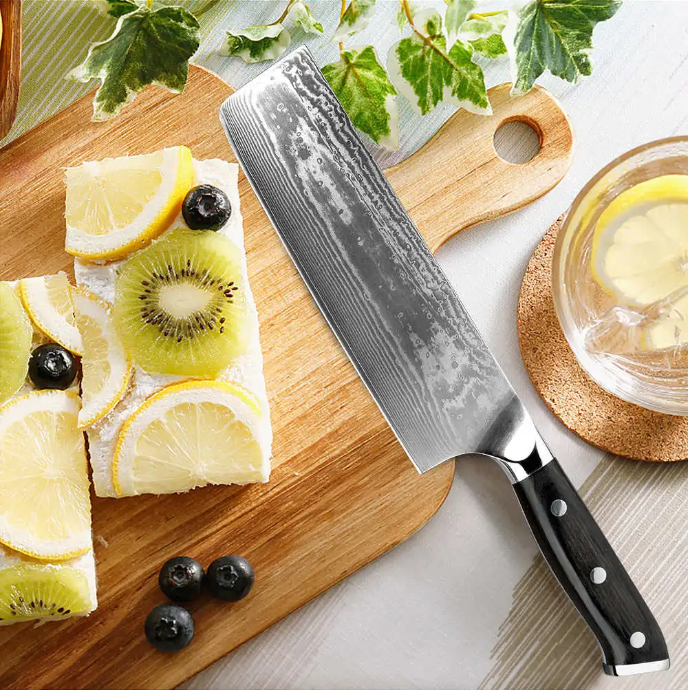 cleaver knife XITUO Nakiri Кливер Ножи " дюймов 67 слой VG10 японской дамасской Сталь шеф-повара Ножи овощей для сервировки торта утилита Кухня инструмент - Цвет: cleaver knife