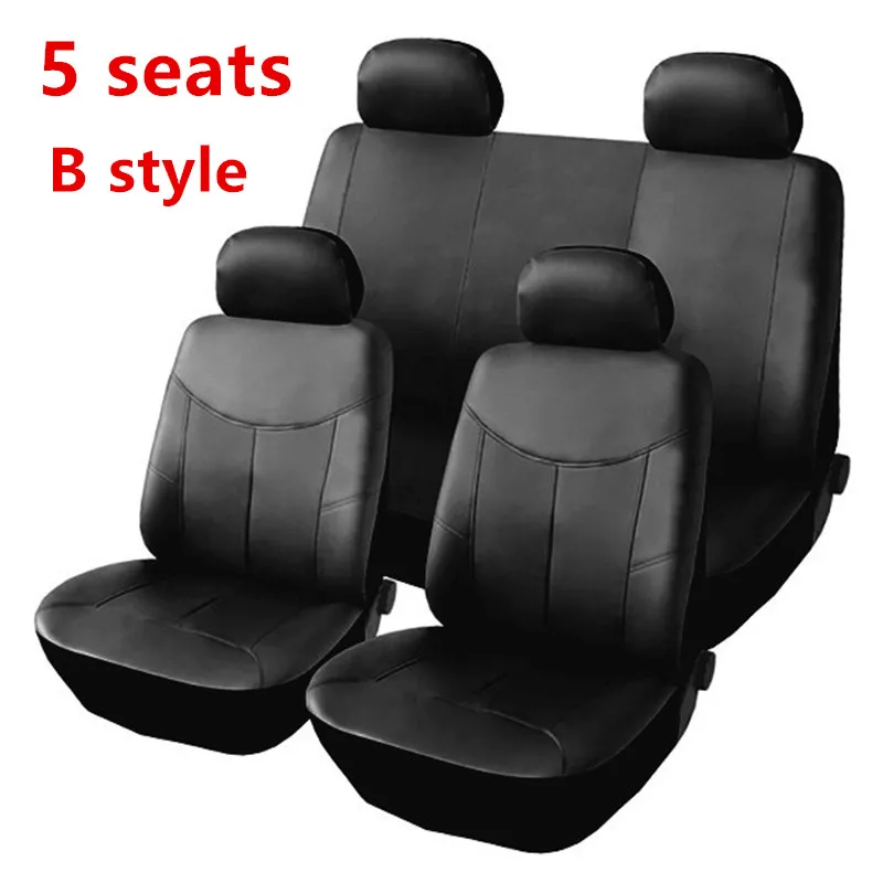 5 seats B Универсальный чехол для автомобильных сидений кожаный черный красный для Suzuki Jimny Ignis Alto Swift Liana Grand Vitara 2007 Sx4 - Название цвета: 5 seats B