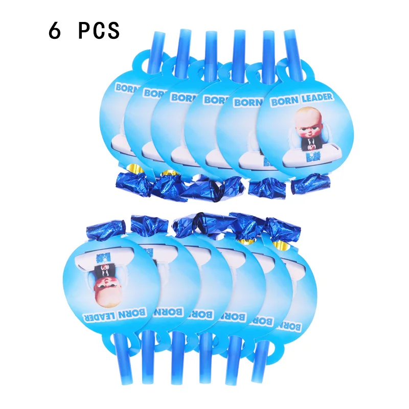 Blowout 6pcs Baby Boss тематическая вечеринка на день рождения украшения Детские шары счастливые бумажные тарелки для дня рождения салфетки для стаканчиков баннеры - Цвет: Blowout 6pcs
