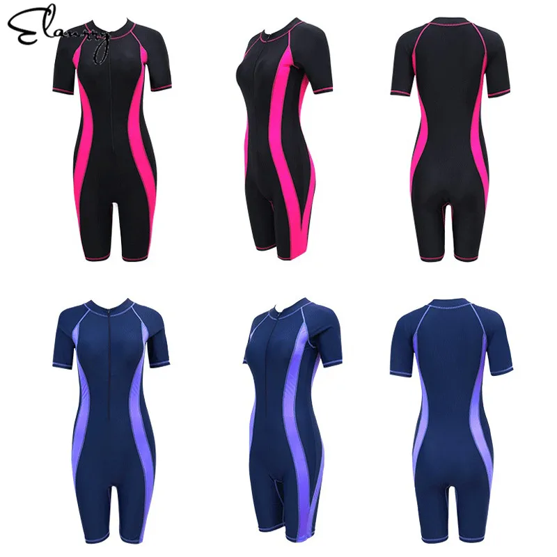 2018 Newest One Piece Women Surfing Suits Plus Size Bathing Patchwork Femmale Beach Wear Rashguards L-6XL Maillot De Bain | Спорт и