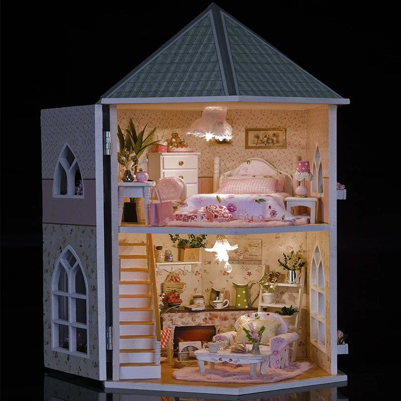 Подарки бренд DIY кукольные домики Деревянный Кукольный дом унисекс 3d кукольный домик мебель игрушка кукольный дом миниатюрная мебель ремесла 13816