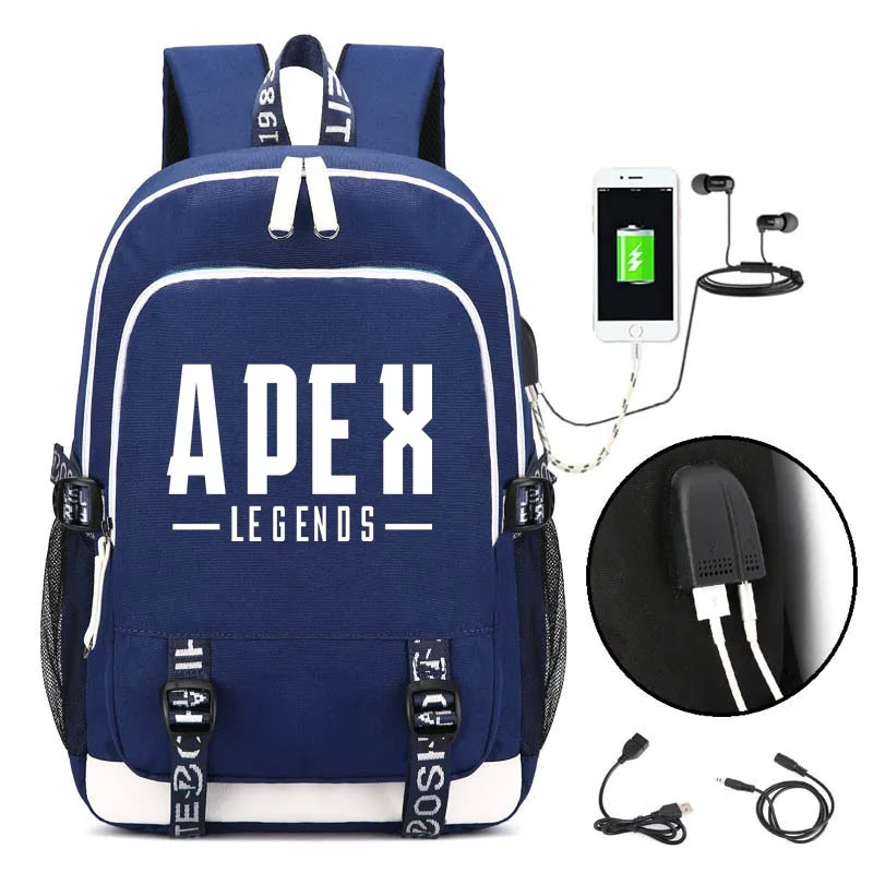 012 Игра Apex Легенды Рюкзак с usb-портом Студенческая школьная сумка подростковый рюкзак мультфильм сумка для ноутбука дорожные сумки подарок - Цвет: 012
