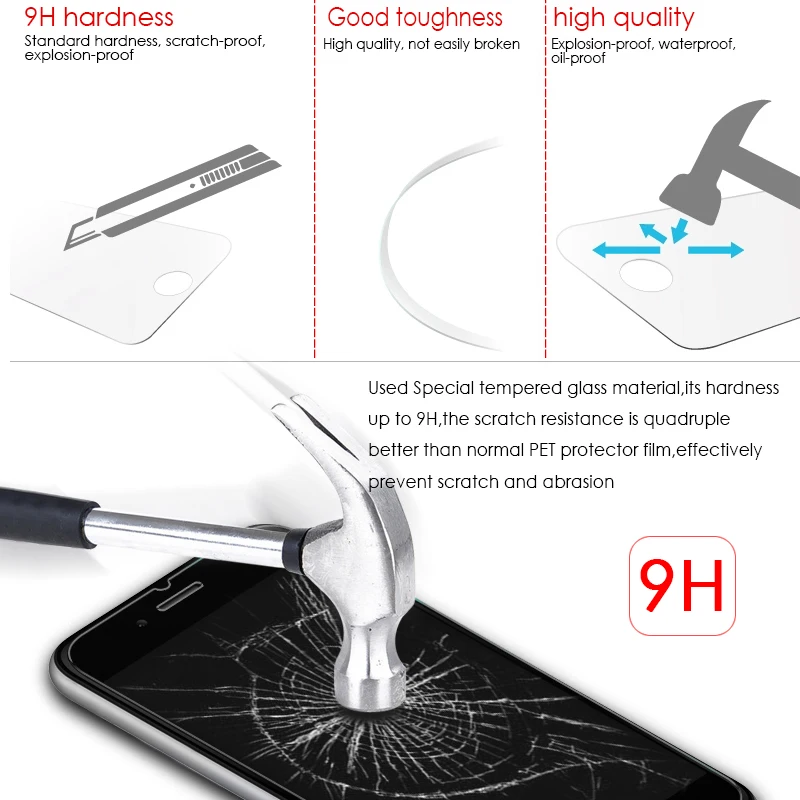 Защитное стекло wangcangli для iphone 7 защиты экрана закаленное plus X 8 6 6S 5s 5 se 4S 4 |