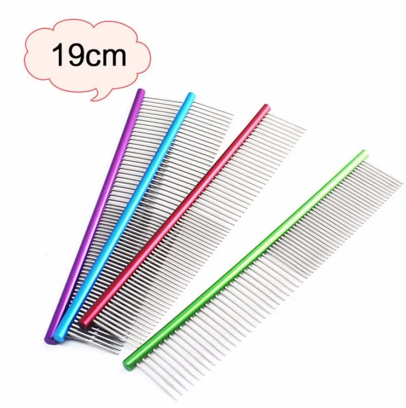 19 см Высококачественная расческа для собак, профессиональная стальная расческа для ухода за собакой, кошкой, щетка для чистки
