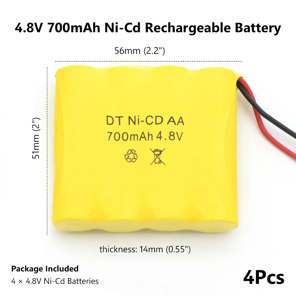 4pcs 1/2/4/8 шт. 4,8 V 700 мА/ч, NI-CD дистанционного Управление игрушки электрические игрушки безопасности электрические игрушки батарейки АА батареи группы - Цвет: 4pcs