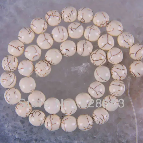 Белые круглые бусины Howlite 10 мм нитка 16 дюймов ювелирные изделия для изготовления