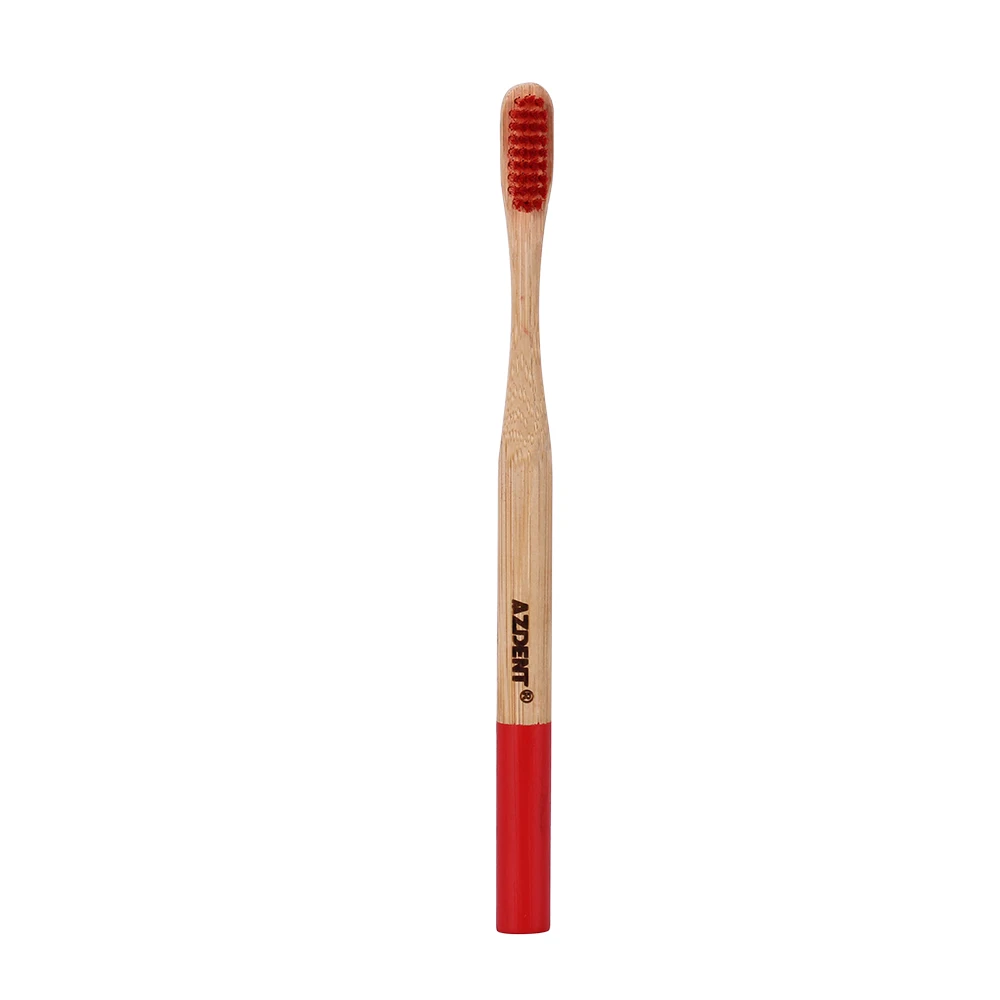 red Hot 1pcs Bamboo Toothbrush Double Ultra Soft Wooden Handle Bamboo Toothbrushes Oral Care Soft Bristle Head for Adults Wholesale - Цвет: red