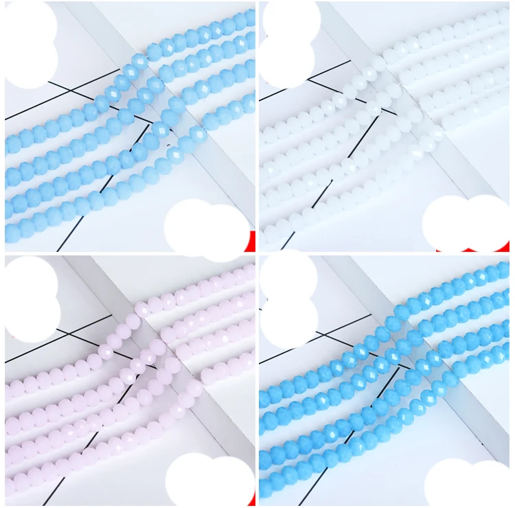 Опт 4*3 мм цветные хрустальные бусины граненые Rondelle фурнитура для шитья повязка на