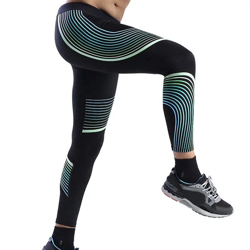 UABRAV Hot Sale Men's Running Tights Striped Pants Sports Gym Bodybuilding Excrise Fitness | Спорт и развлечения