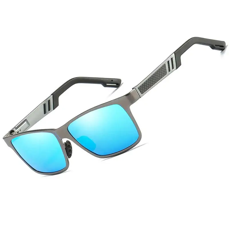 Gun Blue BAVIRON, мужские солнцезащитные очки, поляризационные, прямоугольной формы, дизайнерские, брендовые, солнцезащитные очки, для вождения, поляризационные, солнцезащитные очки, классические, как Recom, мужские, d, Прямая поставка - Цвет линз: Gun Blue