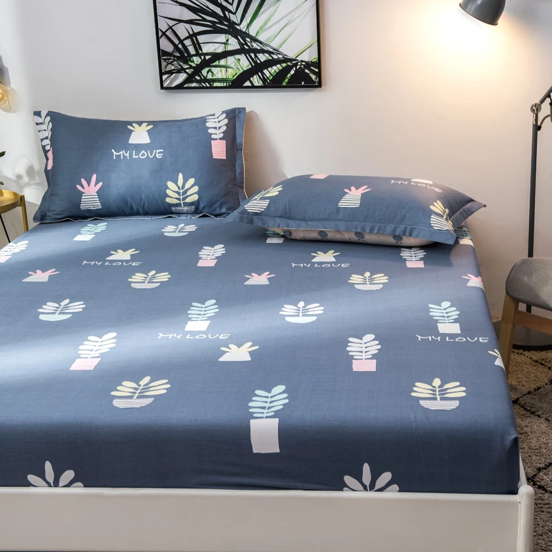 Комплект простыней с розовым принтом 3 шт. наволочки постельного белья простыня