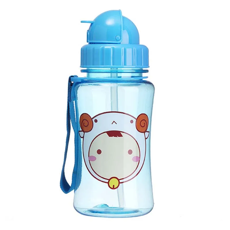 350ML Blue S 350/450 мл детская чашка с трубочкой Мультяшные школьные чашки для воды милый чайник шейкер Спортивная бутылка для питья бутье тыква чашки - Цвет: 350ML Blue S
