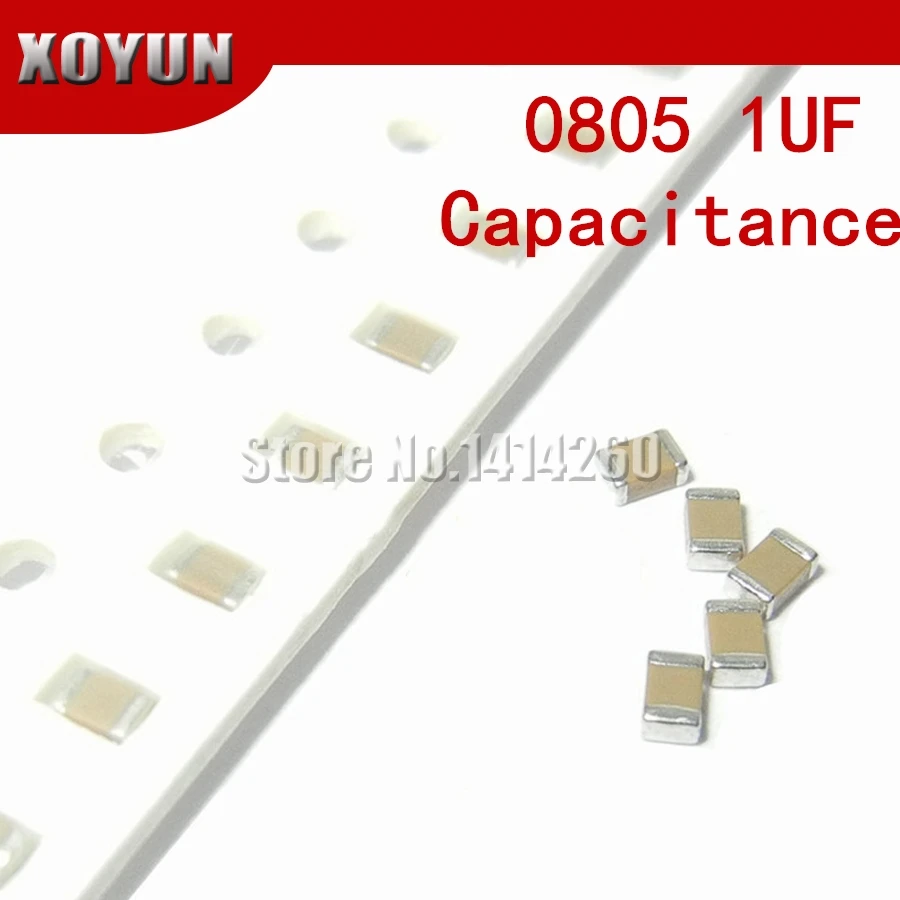 100 шт. 0805 1 мкФ X5R ошибка 10% 16V 105 SMD толстая пленка чип многослойный керамический