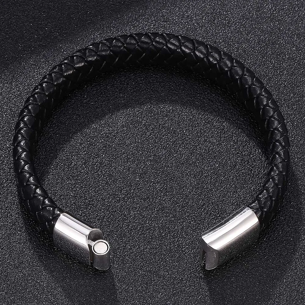 Мужские браслеты Pulseira Masculina Feminina плетеные из искусственной кожи модные мужские