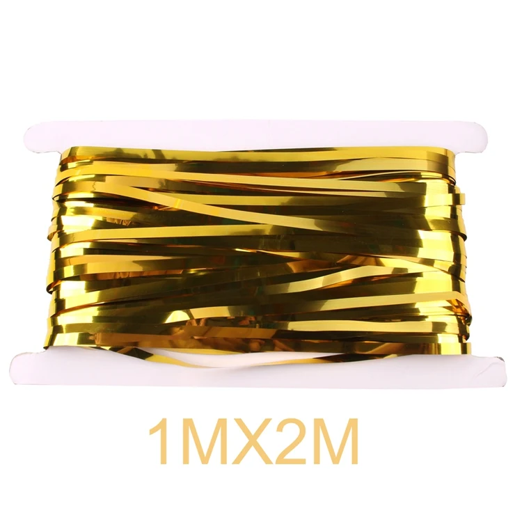 Gold 1x2m HUIRAN Рождественский дождик занавеска подвесная гирлянда кисточки для шторы, фон для фото фон Свадебный День Рождения Декор - Цвет: Gold 1x2m