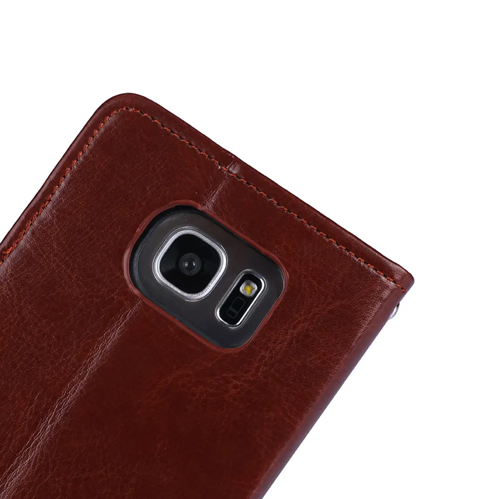 Luxury Brand Phone Case For Samsung Galaxy S7 Edge Flip Cases With Card Pocket Full Cover edge |