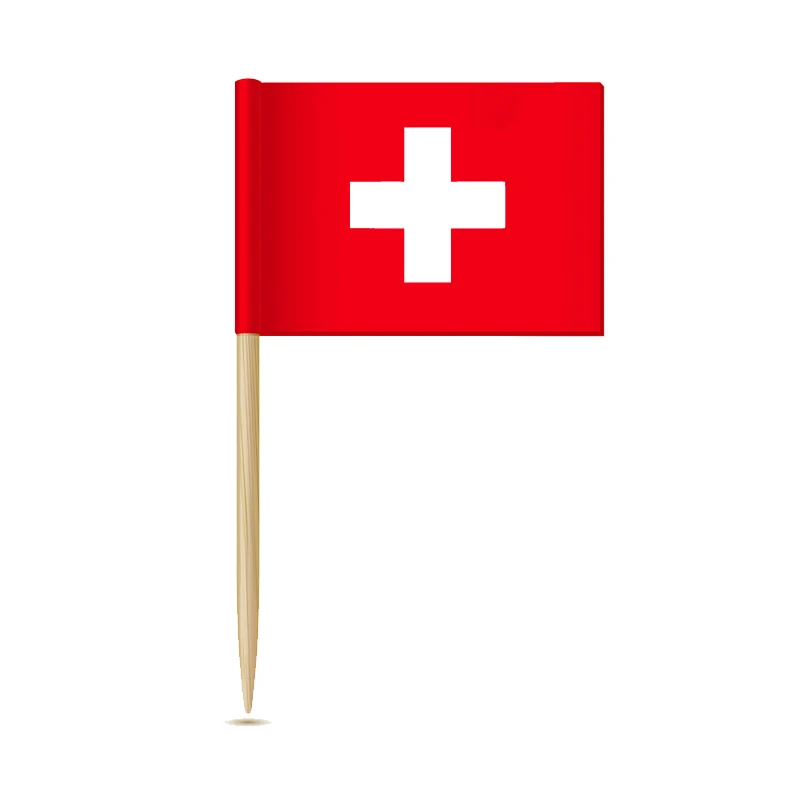 Switzerland 50pcs 50 шт. национальные флаги выбирает разные страны искусство зубочистки палочки для вечеринок Кекс/Торт/пирог/фрукты/мороженое Топпер украшения - Цвет: Switzerland 50pcs