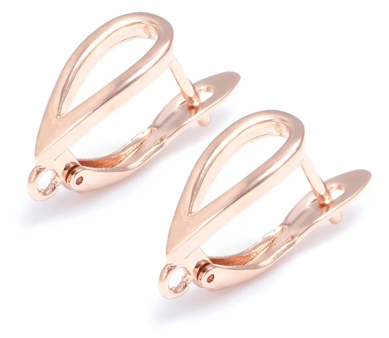rose gold Классические серьги обруча аксессуары для изготовления ювелирных изделий Серебро Золото Циркон Медные Крючки для сережек материалы для изготовления украшений - Цвет: rose gold