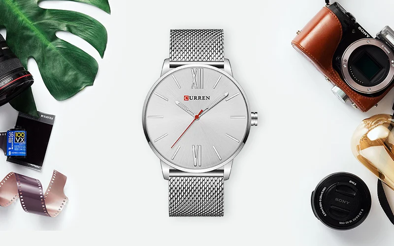 CURREN марка топы Simple минимализм Luxury кварцевые наручные часы для мужчин Relogio masculino черный/Gold Нержавеющая сталь 8238